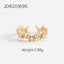 18K Gold Plated Brass Zircon Open Ring for Women