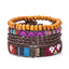 Bohemian Multicolor Beaded Leather Braided Unisex Bracelet Set