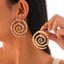 Vintage Spiral Copper Alloy Geometric Conch Earrings