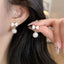 Elegant Bow Knot Pearl Drop Earrings - 2024 Silver Alloy Luxury Design