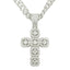 Hip-hop Cross Rhinestone Men's Pendant Necklace with Cuban Chain