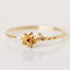 Elegant Glam Vintage Adjustable December Birthstone Flower Gold Plated Ring