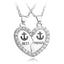 Fashion Wild Heart-Shaped Diamond Stitching Necklace for Women