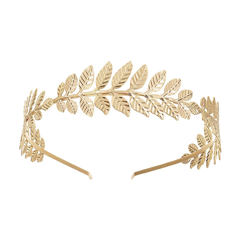 Simple Leaf Metal Pearl Bridal Hair Accessories Set