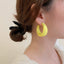 Simple Candy Color Matte C-shaped Acrylic Earrings with S925 Silver Needle