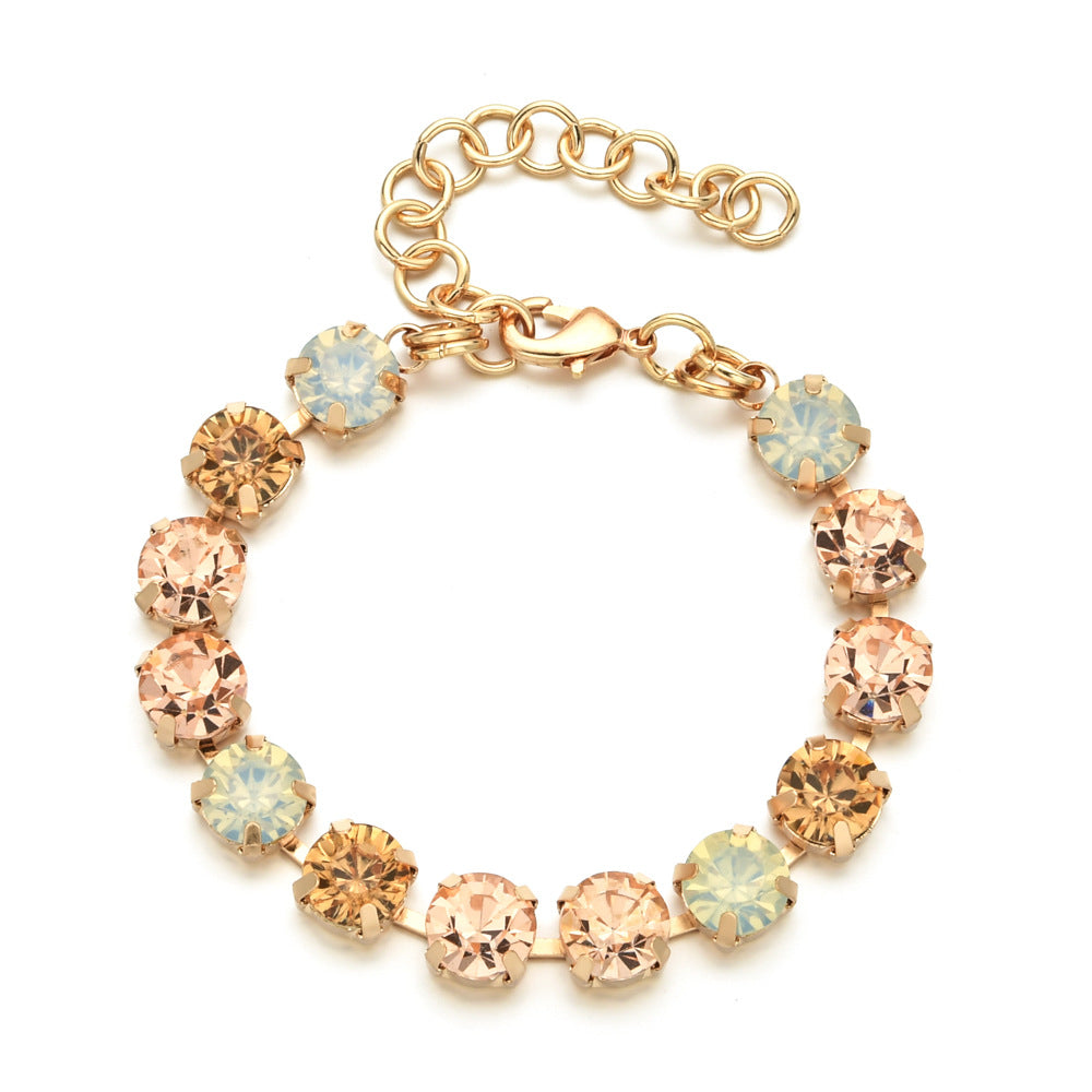 Elegant Geometric Copper Zircon Crystal Bracelet