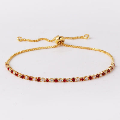 Vintage Copper Zircon Adjustable Tennis Bracelets - Multi-Color Options