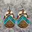 Retro Bohemian PU Leather Cross Water Drop Earrings