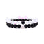 Unisex Natural Stone Lava Tiger Eye White Agate Beaded Bracelet Set