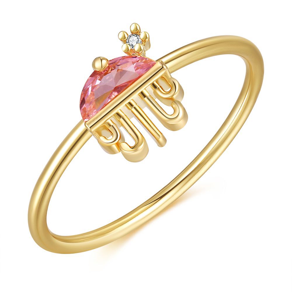 18k Gold Colorful Zircon Marine Animal Ring