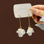 1 Pair Fashion Flower Alloy Plating Artificial Pearls Women'S Drop Earrings