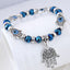 Evil Eye Crystal Metal Palm Pendant Bracelet