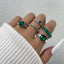 Simple Style Geometric Zircon Inlay Women's Ring Set - 5 Pieces