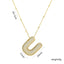 Korean Style Gold Plated Zircon Letter Pendant Necklace