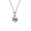 Classic Geometric Moissanite Pendant Necklace in Sterling Silver and Platinum