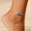 European American Fashion Double Layered Pearl and Turtle Anklet Set