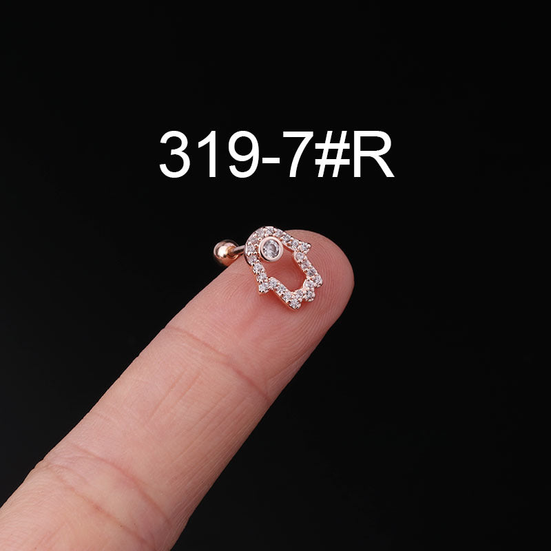 Fashion Zircon Copper and Stainless Steel Ear Studs