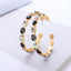 Retro Semicircle Zinc Alloy Hollow Out Studs & Colorful Glass Rhinestone Hoop Earrings