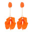 1 Pair Elegant Acrylic Flower Petal Tassel Drop Earrings for Weddings