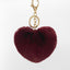 Sweet Heart Shape Alloy Valentine's Day Fur Pom Pom Keychain Pendant