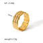 Ethnic Geometric Stainless Steel Open Ring - 18k Gold Plated Vintage Design