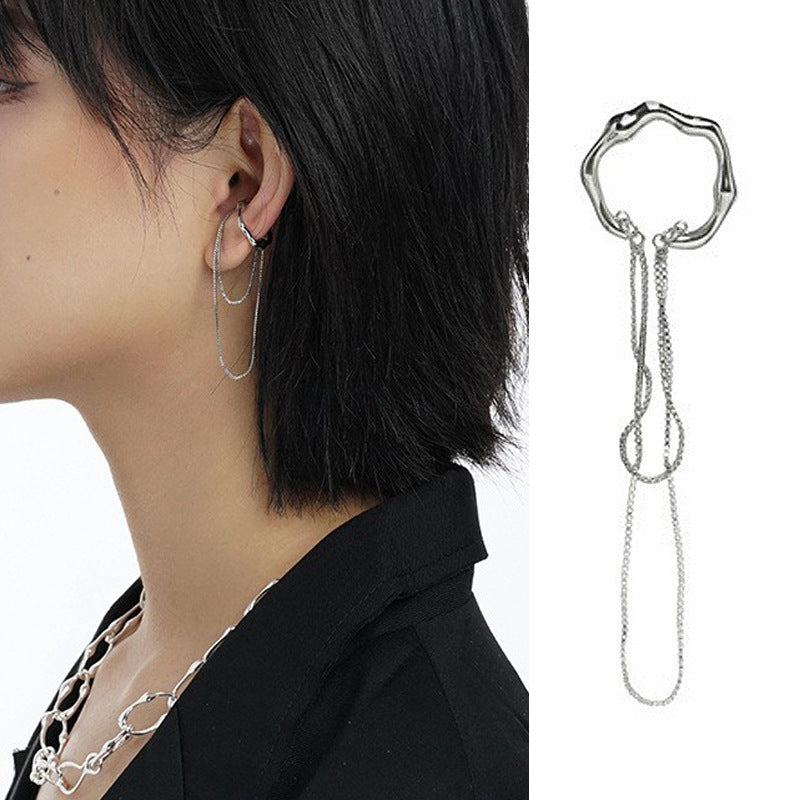 Elegant Bow Knot Tassel Copper Ear Cuffs