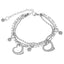 Korean Stainless Steel Love Heart Pendant Rabbit Charm Bracelet