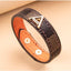 Fashion Plaid V-Shaped Leather Alloy Button Women's Bracelet