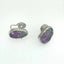 1 Pair Elegant Gradient Purple Crystal Square Design Ear Cuffs and Studs