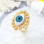 European Retro Metal Evil Eye Colorful Turkish Ring Jewelry