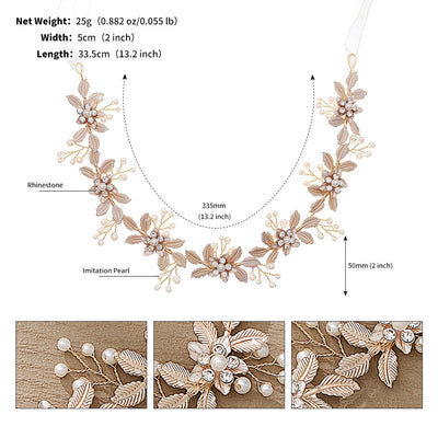 Retro Floral Pearl Bridal Hairband