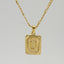 Fashion Letter Rectangle Titanium Steel Pendant Necklace Gold Plated Stainless Steel Necklaces