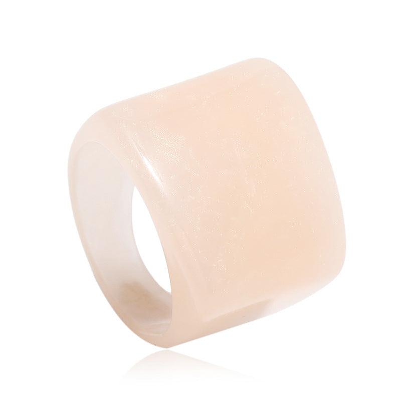 Korean Retro Resin Minimalist Design Acrylic Index Finger Ring Fashion Statement