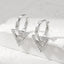 Elegant Geometric Triangle Zircon Drop Earrings in White Gold Plated Copper