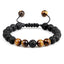 Casual Volcanic Rock Tiger Eye Beaded Bracelet with Adjustable Design