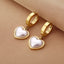 1 Pair Vintage Moon Heart Shape & Butterfly Leaf Tassel Stainless Steel Pearl Zircon Drop Earrings Set