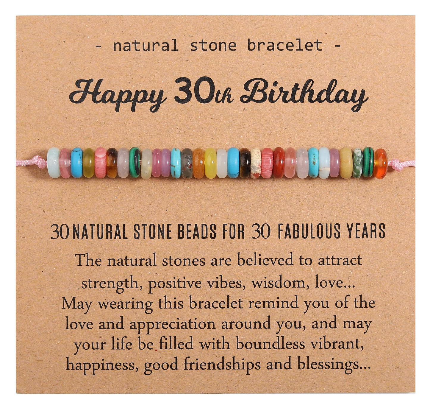 Simple Style Classic Circle Natural Stone Bracelets for Women - Candy Color Birthday Gift Bracelet