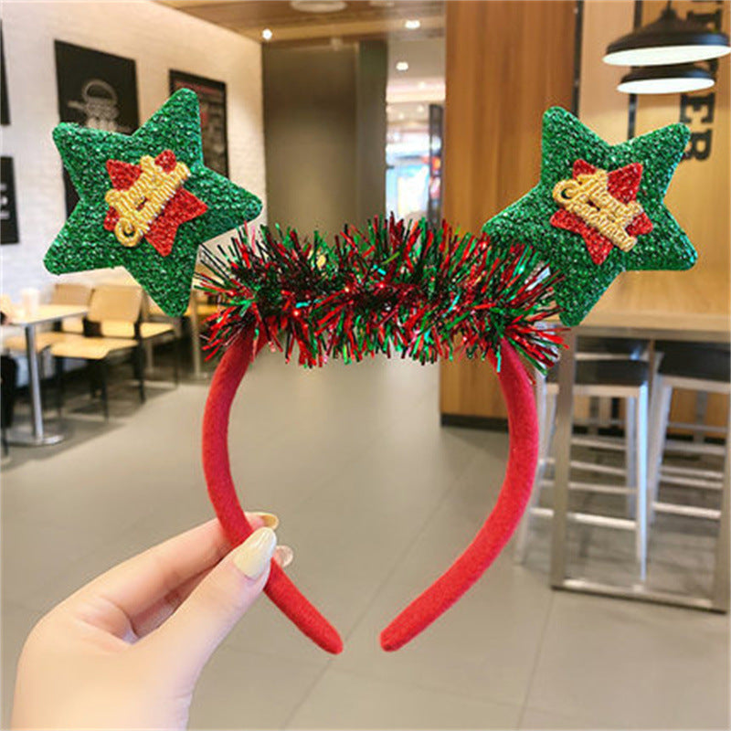 Women's Christmas Star Sequin Antler Hair Band