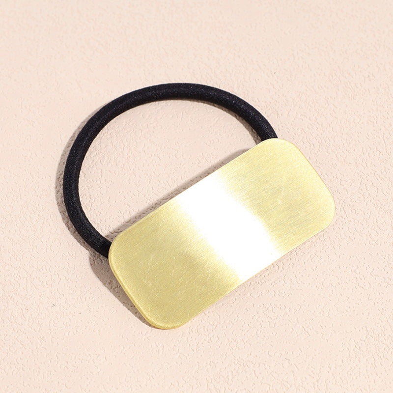 Geometric Metallic Elastic Hair Tie - Minimalist Style Ponytail Holder