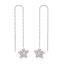 Fashion Star Stainless Steel Long Chain Star Drop Earrings