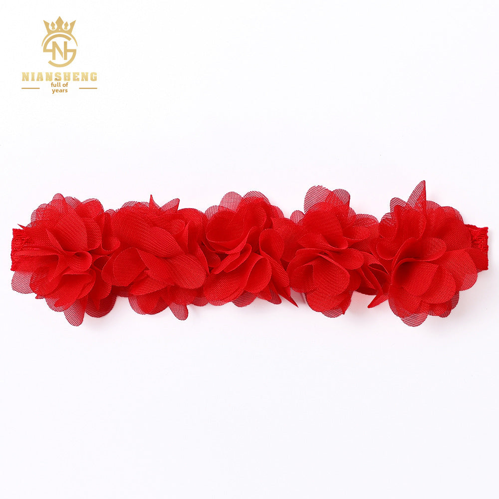 Floral Handmade Hair Clip and Baby Headband Set - High-Quality Newborn and Children's Hair Accessories
