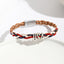 Ethnic American Flag Leather Braided Women's Bracelet