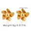 1 Pair Minimalist Flower Design 18k Gold Plated Copper Drop Earrings