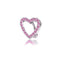 Heart Shape Zircon Inlay Stainless Steel Belly Ring with Pink Butterfly Pendant