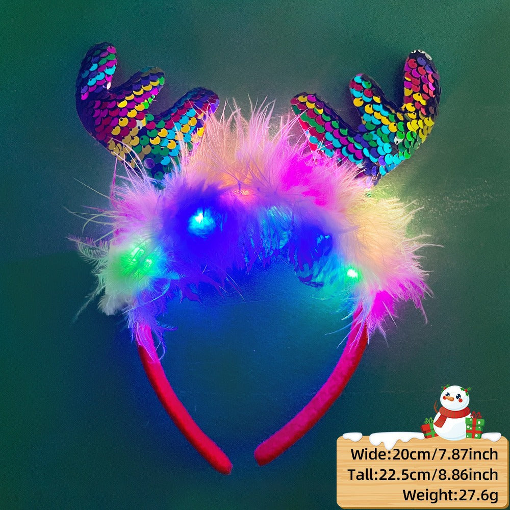 Christmas LED Light-Up Reindeer Antler Headband