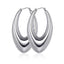 1 Pair Fashion 18K Gold Plated Stainless Steel Oval Hoop Earrings