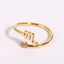 Simple Constellation Symbol Gold Plated Zircon Open Ring Set