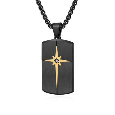 Hexagram Titanium Steel Men's Pendant Necklace with Hip Hop Style