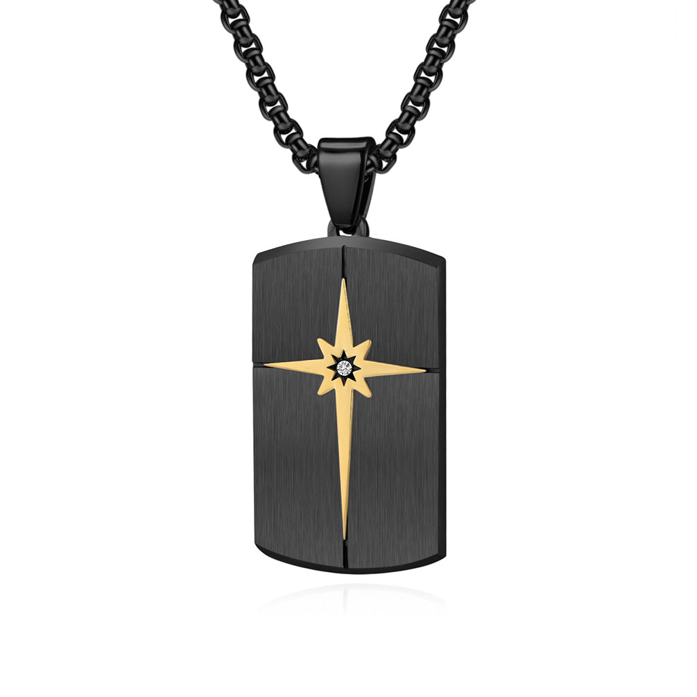 Hexagram Titanium Steel Men's Pendant Necklace with Hip Hop Style