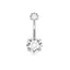 1 Piece Belly Rings Set Geometric 316 Stainless Steel with Copper Inlay Zircon